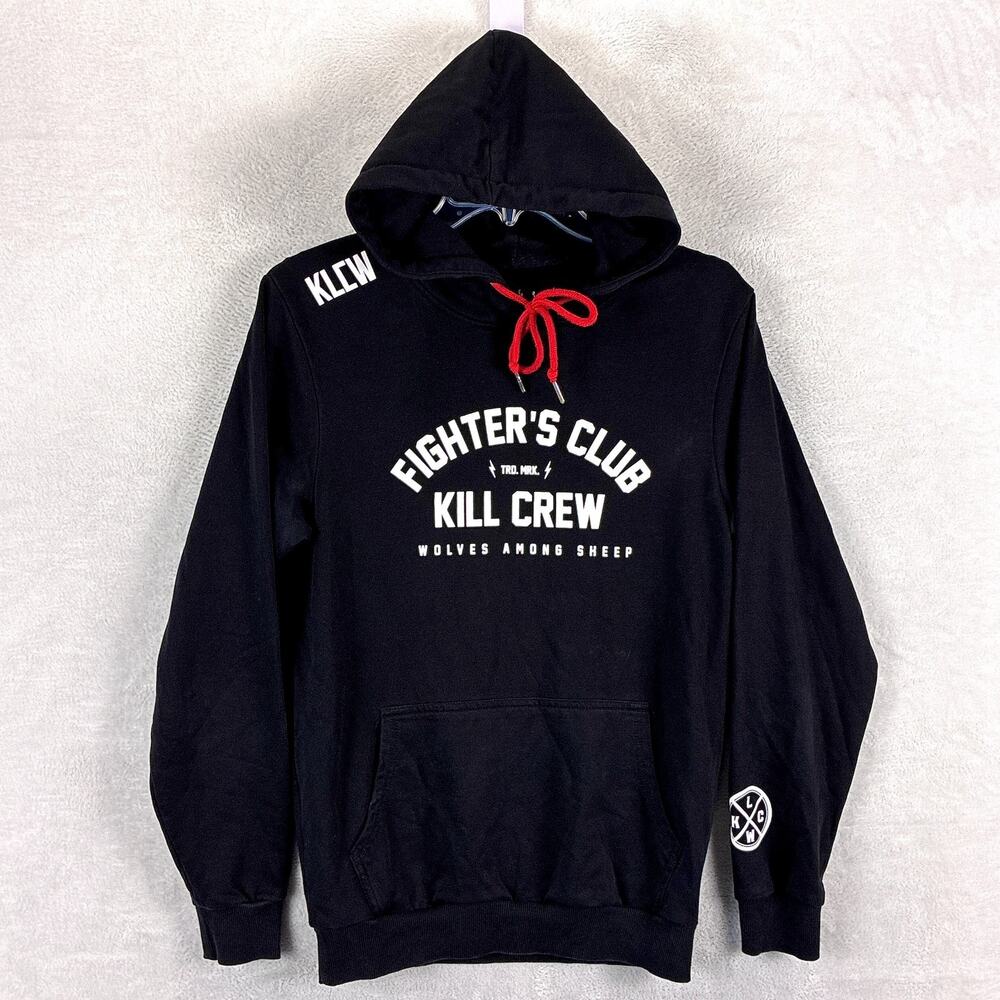 Kill Crew Hoodie Mens S Black Fighters Club Porrada Series BJJ MMA Boxing